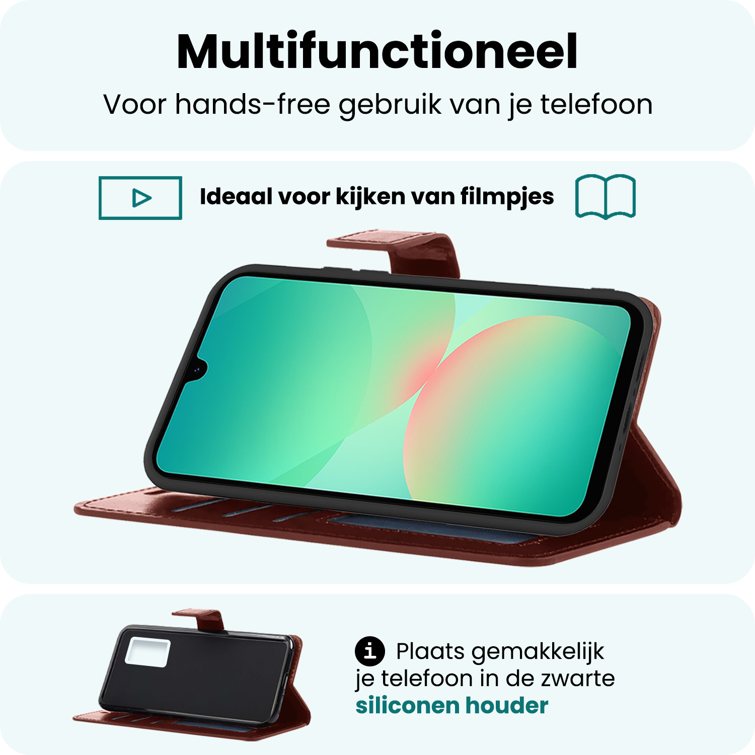 Forterra Forterra Samsung Galaxy A26 Hoesje Bookcase Met 2x Screenprotector - Bruin
