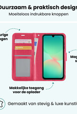 Forterra Forterra Samsung Galaxy A26 Hoesje Bookcase Met 2x Screenprotector - Donkerroze