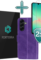 Forterra Forterra Samsung Galaxy A26 Hoesje Bookcase Met 2x Screenprotector - Paars