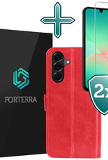 Forterra Forterra Samsung Galaxy A26 Hoesje Bookcase Met 2x Screenprotector - Rood