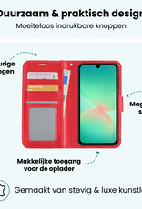 Forterra Forterra Samsung Galaxy A26 Hoesje Bookcase Met 2x Screenprotector - Rood