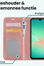 Forterra Forterra Samsung Galaxy A26 Hoesje Bookcase Met 2x Screenprotector - Rose Goud