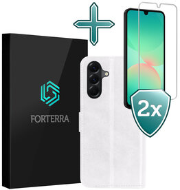 Forterra Forterra Samsung Galaxy A26 Hoesje Bookcase Met 2x Screenprotector - Wit