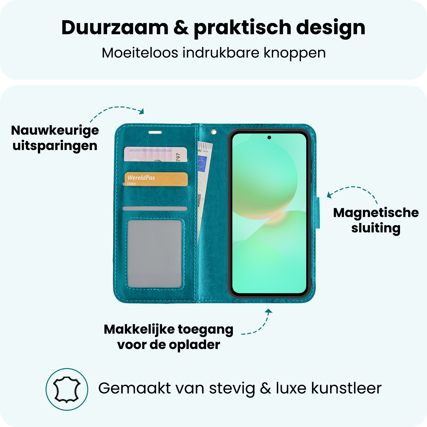 Forterra Forterra Samsung Galaxy A36 Hoesje Bookcase - Turquoise