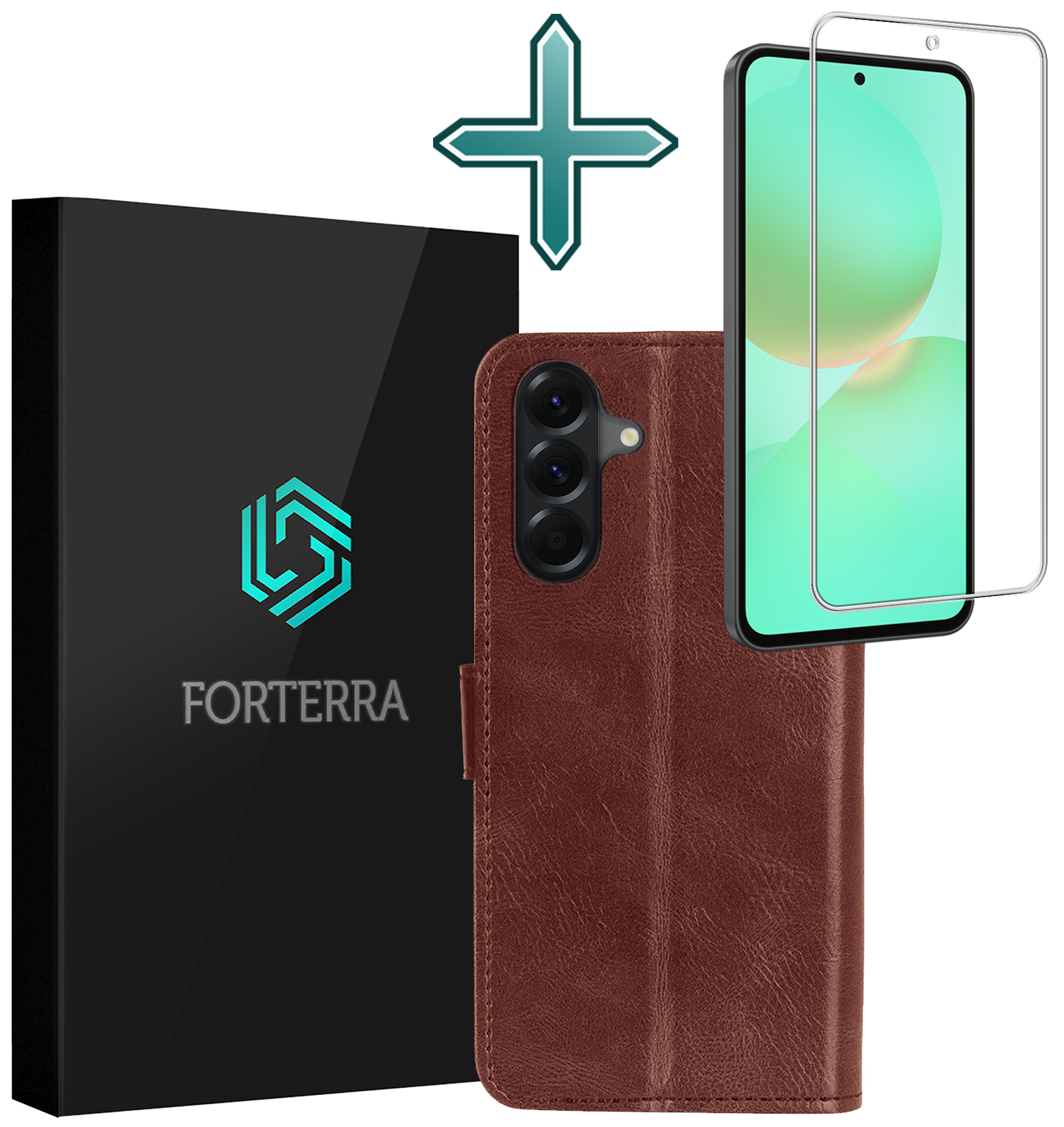 Forterra Forterra Samsung Galaxy A36 Hoesje Bookcase Met Screenprotector - Bruin