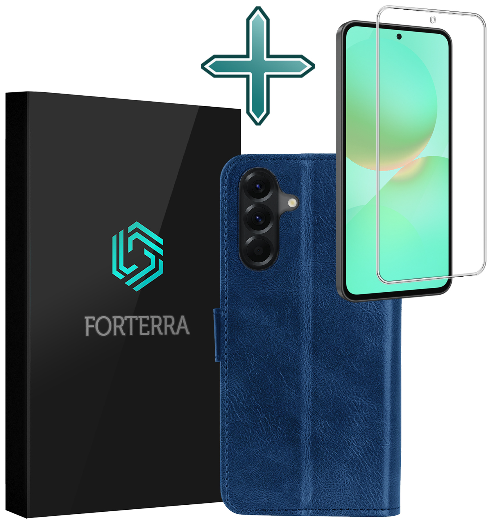 Forterra Forterra Samsung Galaxy A36 Hoesje Bookcase Met Screenprotector - Donkerblauw