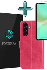 Forterra Forterra Samsung Galaxy A36 Hoesje Bookcase Met Screenprotector - Donkerroze