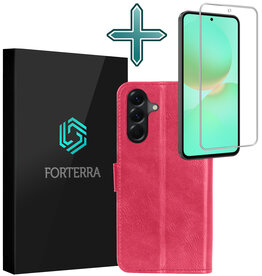 Forterra Forterra Samsung Galaxy A36 Hoesje Bookcase Met Screenprotector - Donkerroze
