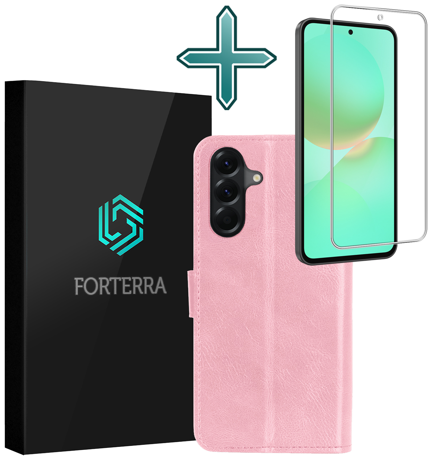 Forterra Forterra Samsung Galaxy A36 Hoesje Bookcase Met Screenprotector - Lichtroze