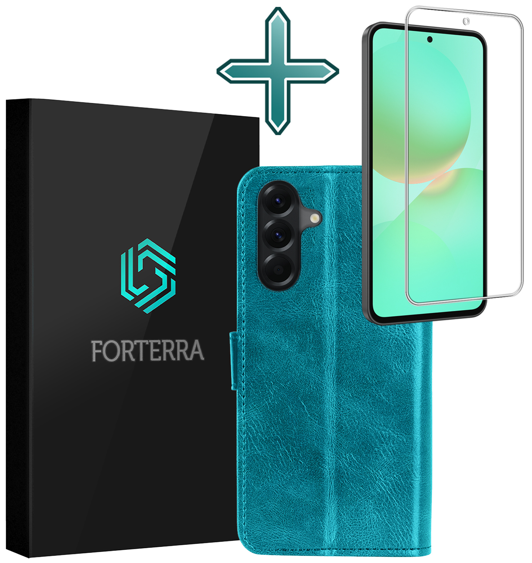 Forterra Forterra Samsung Galaxy A36 Hoesje Bookcase Met Screenprotector - Turquoise
