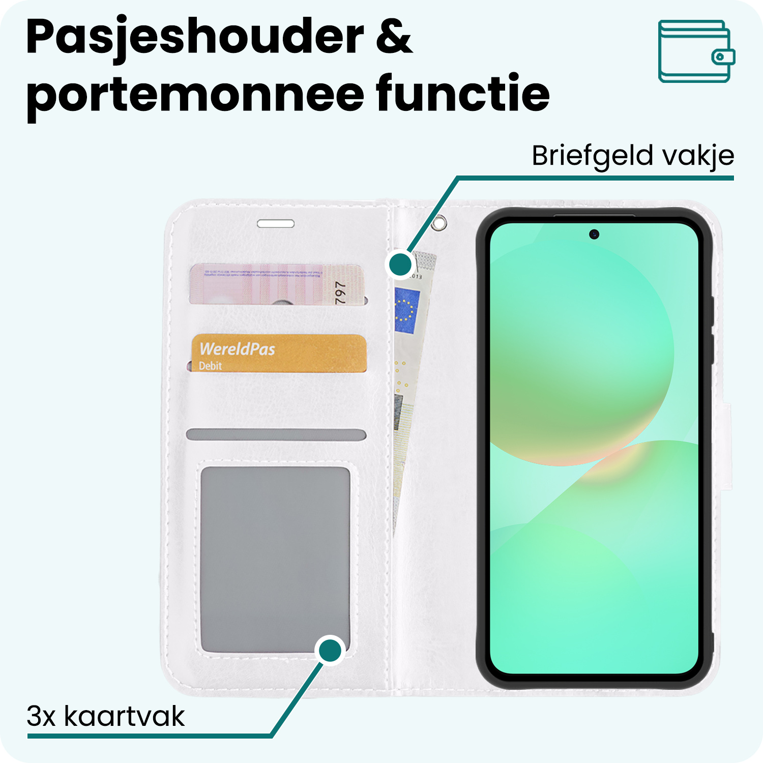 Forterra Forterra Samsung Galaxy A36 Hoesje Bookcase Met Screenprotector - Wit