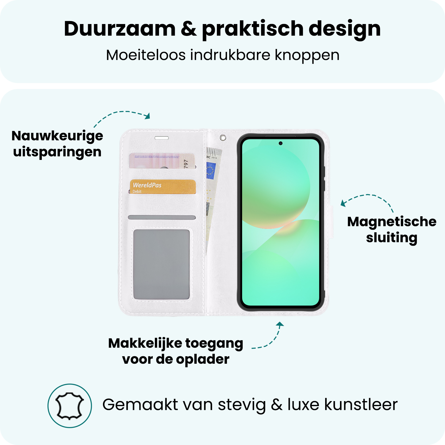 Forterra Forterra Samsung Galaxy A36 Hoesje Bookcase Met Screenprotector - Wit