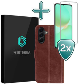 Forterra Forterra Samsung Galaxy A36 Hoesje Bookcase Met 2x Screenprotector - Bruin