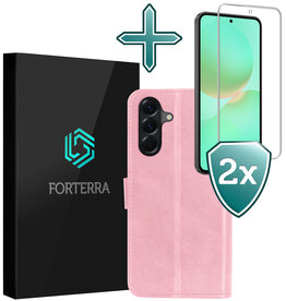 Forterra Forterra Samsung Galaxy A36 Hoesje Bookcase Met 2x Screenprotector - Lichtroze