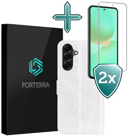 Forterra Forterra Samsung Galaxy A36 Hoesje Bookcase Met 2x Screenprotector - Wit