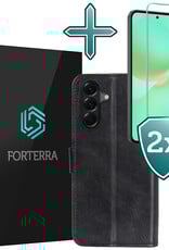 Forterra Forterra Samsung Galaxy A36 Hoesje Bookcase Met 2x Screenprotector - Zwart