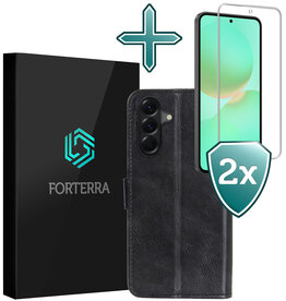 Forterra Forterra Samsung Galaxy A36 Hoesje Bookcase Met 2x Screenprotector - Zwart
