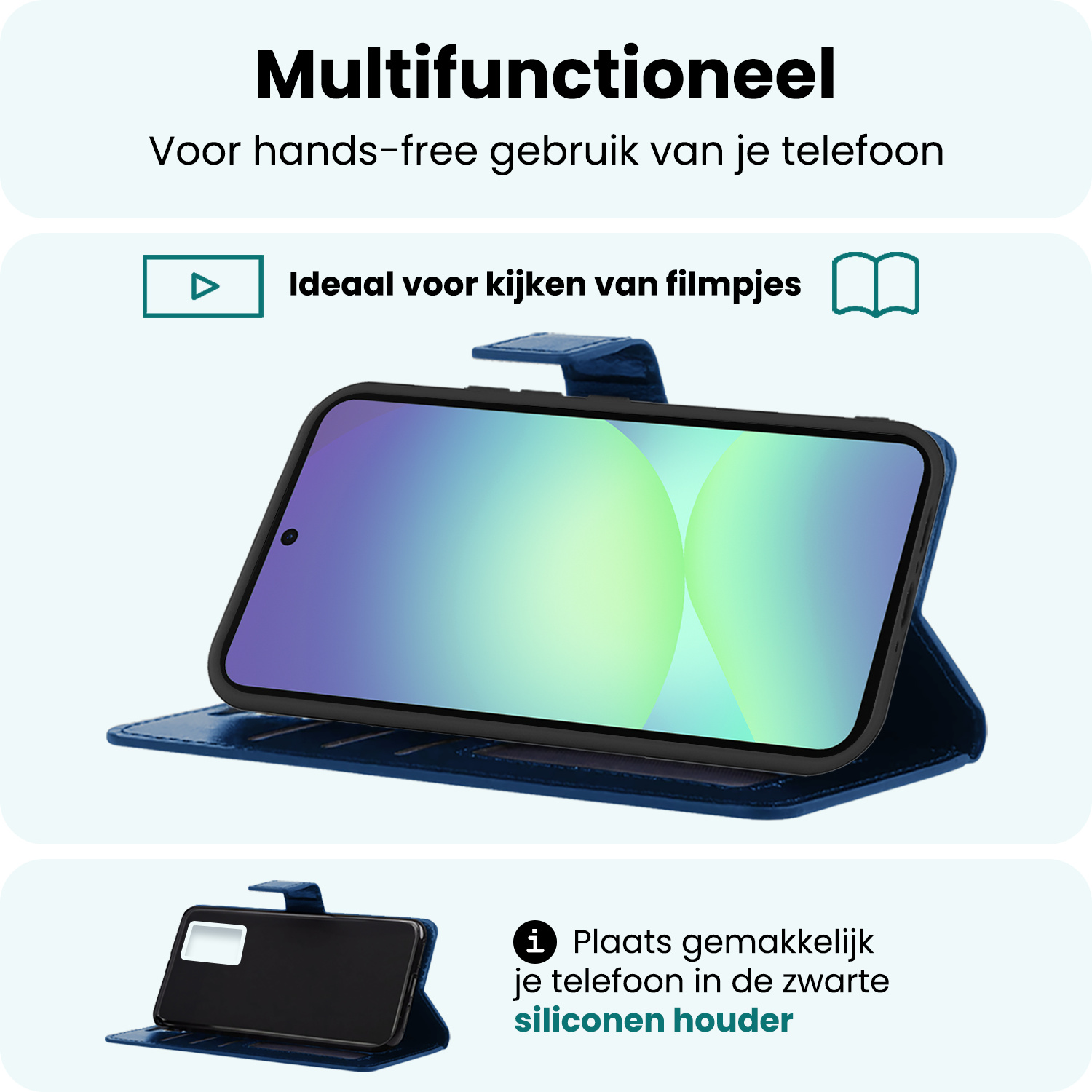 Forterra Forterra Samsung Galaxy A56 Hoesje Bookcase - Donkerblauw