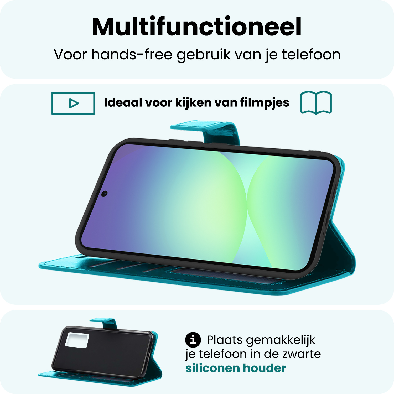 Forterra Forterra Samsung Galaxy A56 Hoesje Bookcase - Turquoise