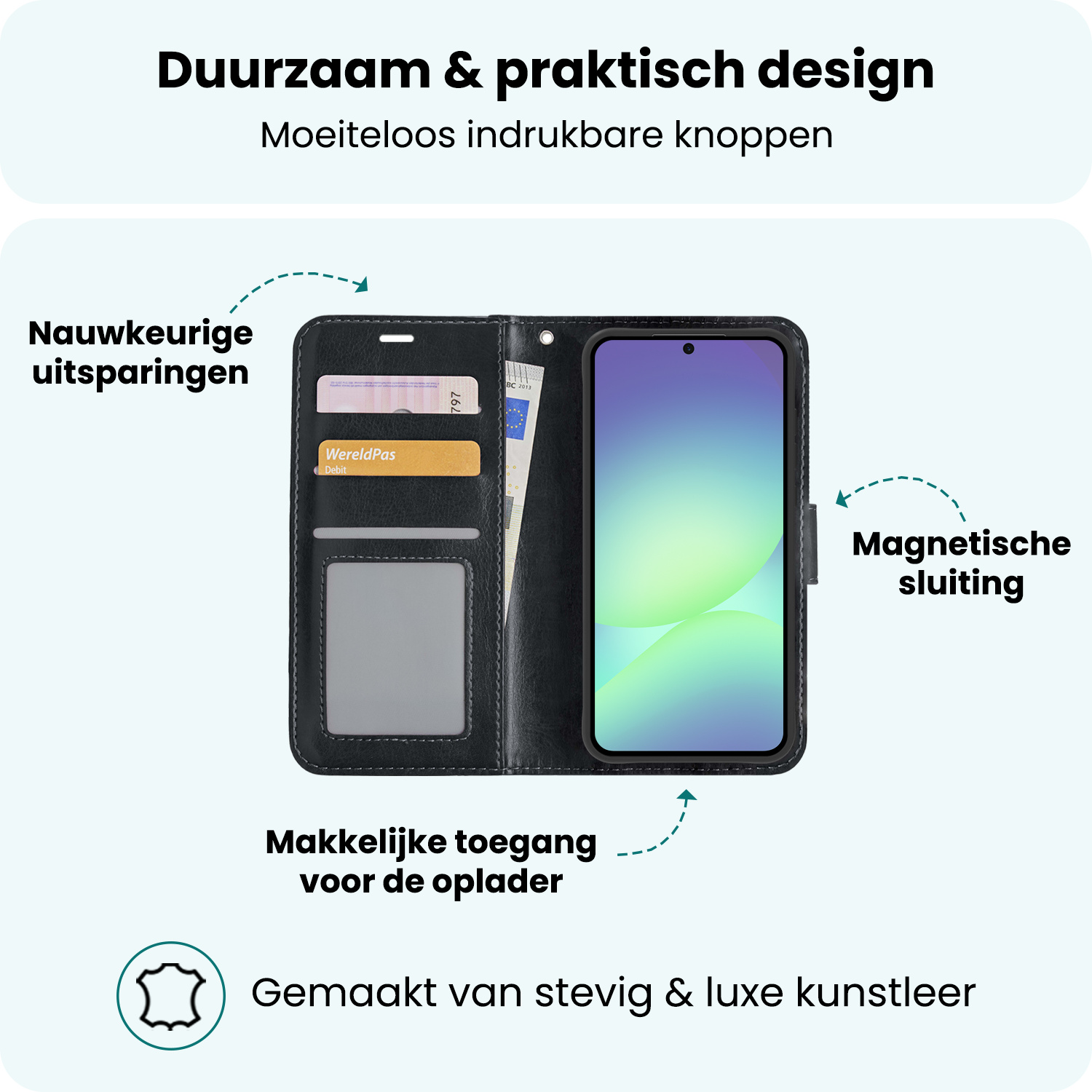 Forterra Forterra Samsung Galaxy A56 Hoesje Bookcase - Zwart
