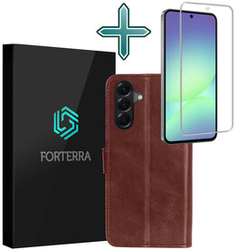Forterra Forterra Samsung Galaxy A56 Hoesje Bookcase Met Screenprotector - Bruin
