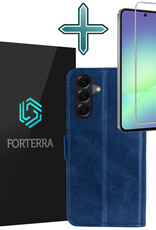 Forterra Forterra Samsung Galaxy A56 Hoesje Bookcase Met Screenprotector - Donkerblauw
