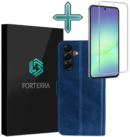 Forterra Forterra Samsung Galaxy A56 Hoesje Bookcase Met Screenprotector - Donkerblauw