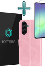 Forterra Forterra Samsung Galaxy A56 Hoesje Bookcase Met Screenprotector - Lichtroze