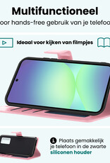 Forterra Forterra Samsung Galaxy A56 Hoesje Bookcase Met Screenprotector - Lichtroze