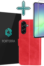 Forterra Forterra Samsung Galaxy A56 Hoesje Bookcase Met Screenprotector - Rood