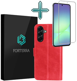 Forterra Forterra Samsung Galaxy A56 Hoesje Bookcase Met Screenprotector - Rood