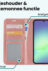 Forterra Forterra Samsung Galaxy A56 Hoesje Bookcase Met Screenprotector - Rose Goud