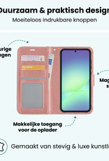 Forterra Forterra Samsung Galaxy A56 Hoesje Bookcase Met Screenprotector - Rose Goud