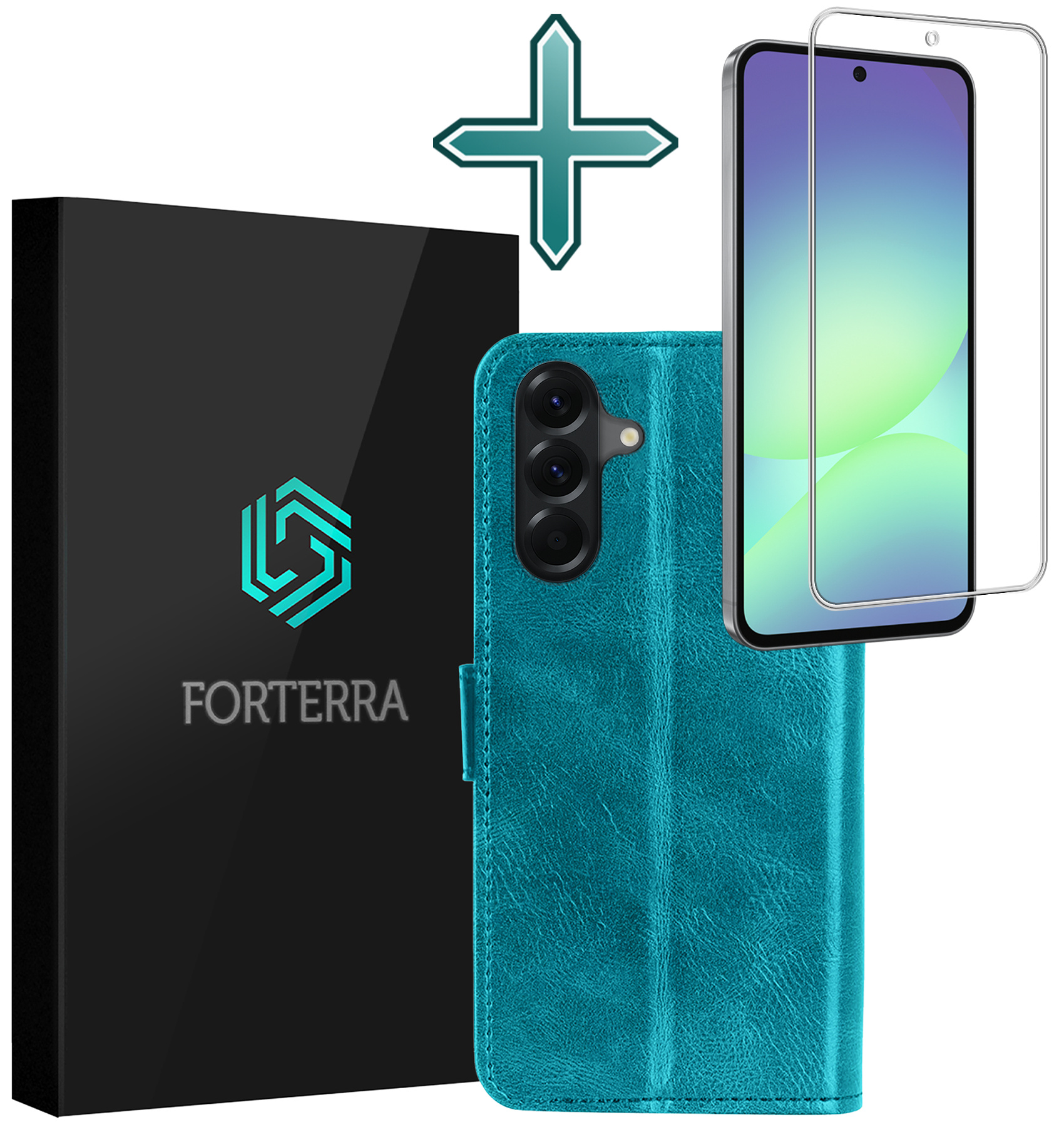 Forterra Forterra Samsung Galaxy A56 Hoesje Bookcase Met Screenprotector - Turquoise