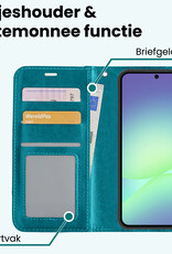Forterra Forterra Samsung Galaxy A56 Hoesje Bookcase Met Screenprotector - Turquoise