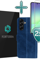 Forterra Forterra Samsung Galaxy A56 Hoesje Bookcase Met 2x Screenprotector - Donkerblauw