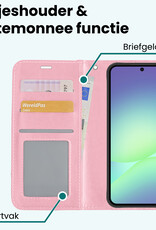 Forterra Forterra Samsung Galaxy A56 Hoesje Bookcase Met 2x Screenprotector - Lichtroze