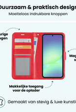 Forterra Forterra Samsung Galaxy A56 Hoesje Bookcase Met 2x Screenprotector - Rood