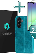 Forterra Forterra Samsung Galaxy A56 Hoesje Bookcase Met 2x Screenprotector - Turquoise