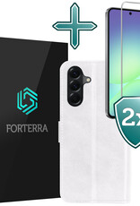 Forterra Forterra Samsung Galaxy A56 Hoesje Bookcase Met 2x Screenprotector - Wit