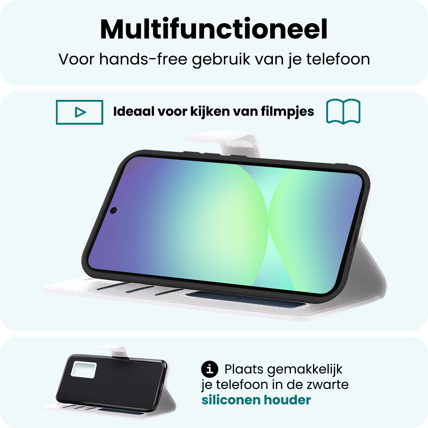 Forterra Forterra Samsung Galaxy A56 Hoesje Bookcase Met 2x Screenprotector - Wit