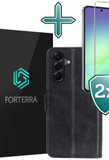 Forterra Forterra Samsung Galaxy A56 Hoesje Bookcase Met 2x Screenprotector - Zwart