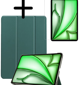 BASEY. BASEY. iPad Air 7 (13 inch) Hoesje Met Screenprotector - Donkergroen
