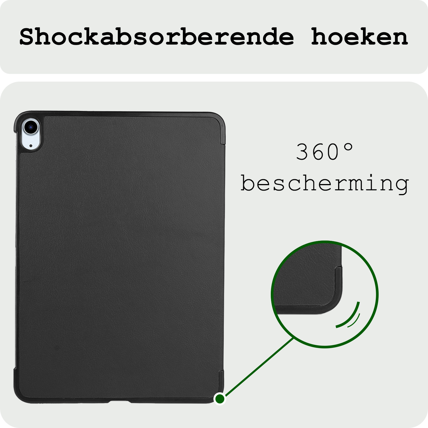 BASEY. BASEY. iPad Air 7 (13 inch) Hoesje Met Screenprotector - Zwart