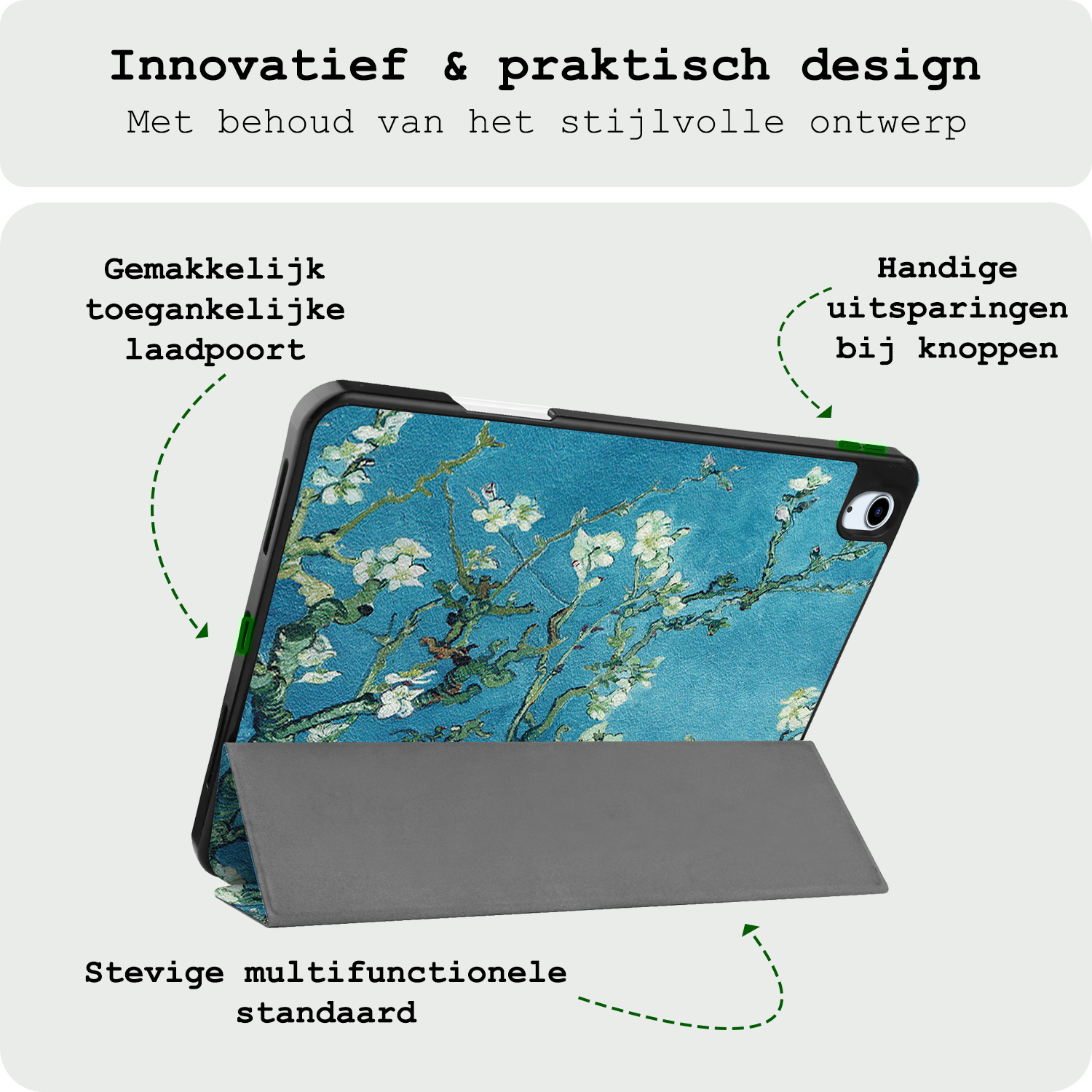 BASEY. BASEY. iPad Air 7 (13 inch) Hoesje Met Uitsparing Apple Pencil - Bloemen