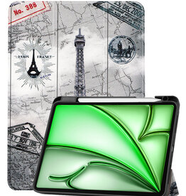 BASEY. BASEY. iPad Air 7 (13 inch) Hoesje Met Uitsparing Apple Pencil - Eiffeltoren