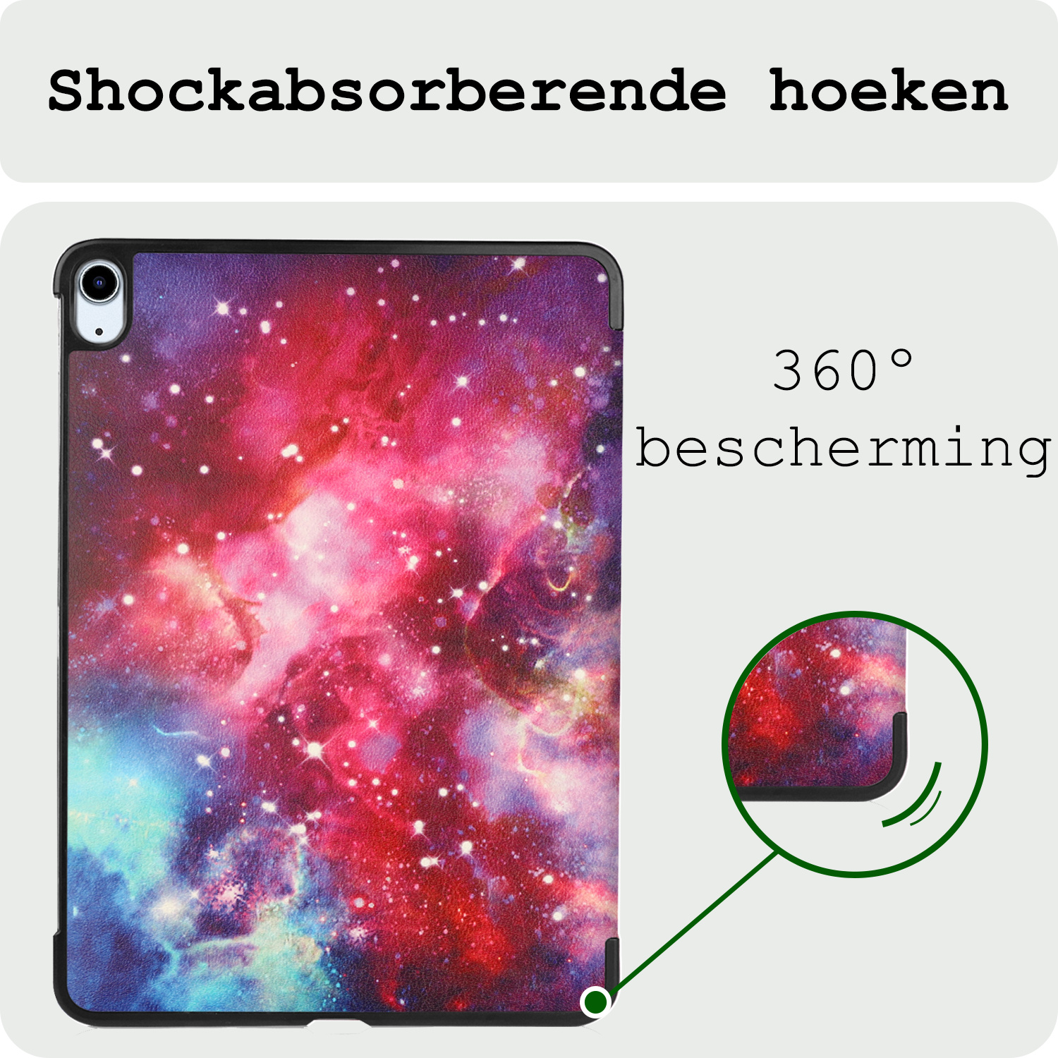 BASEY. BASEY. iPad Air 7 (13 inch) Hoesje Met Uitsparing Apple Pencil Met Screenprotector - Galaxy