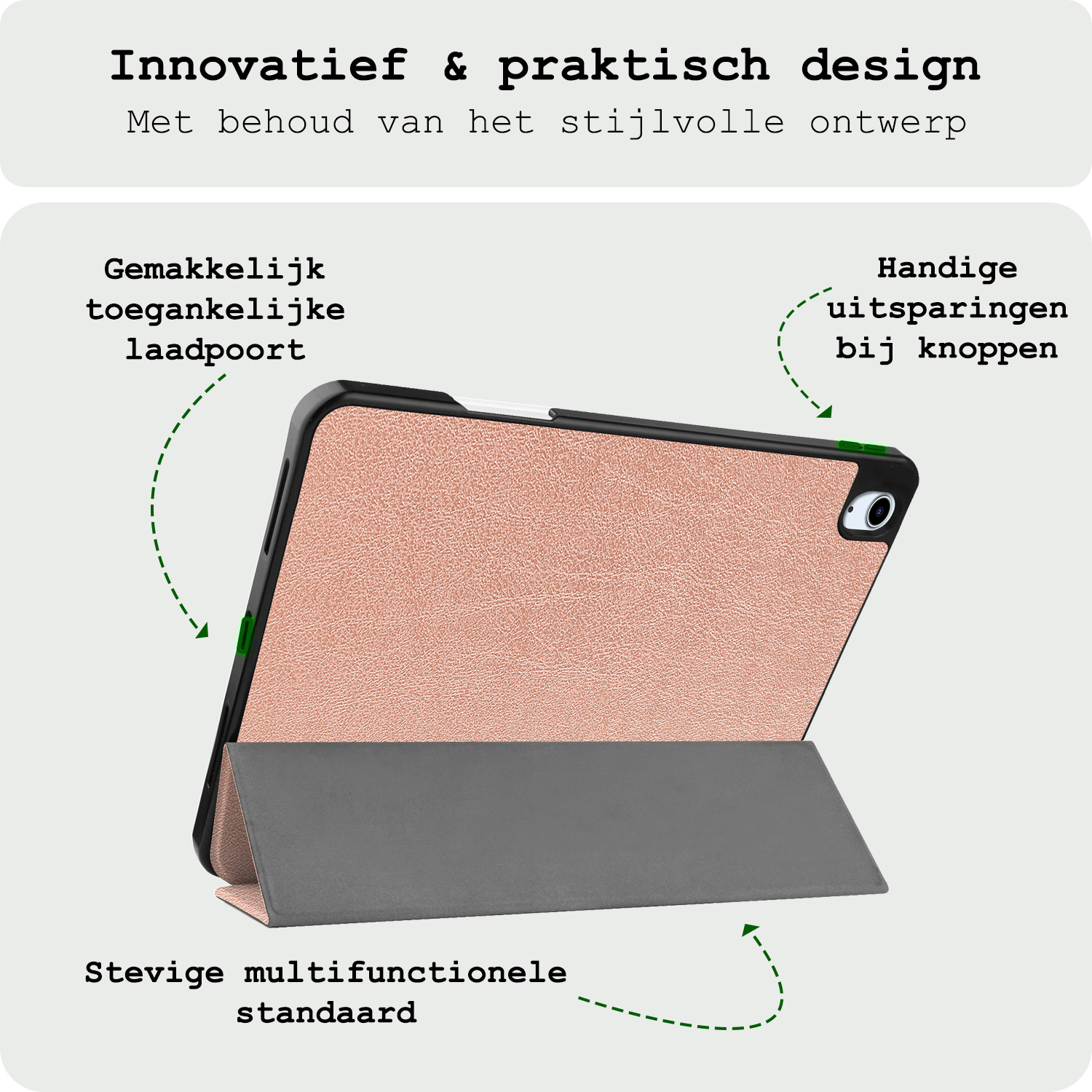 BASEY. BASEY. iPad Air 7 (13 inch) Hoesje Met Uitsparing Apple Pencil Met Screenprotector - Rose Goud