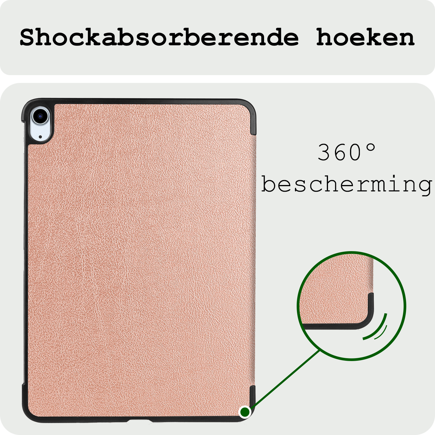 BASEY. BASEY. iPad Air 7 (13 inch) Hoesje Met Uitsparing Apple Pencil Met Screenprotector - Rose Goud