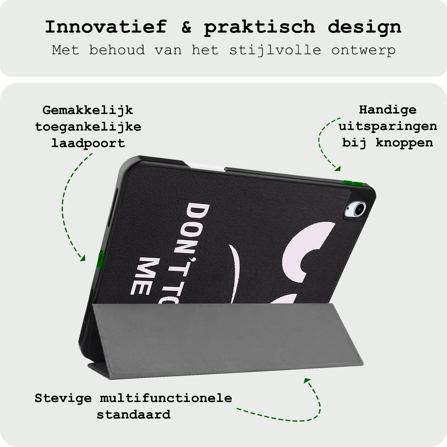 BASEY. BASEY. iPad Air 7 (13 inch) Hoesje Met Uitsparing Apple Pencil Met Screenprotector - Don't Touch